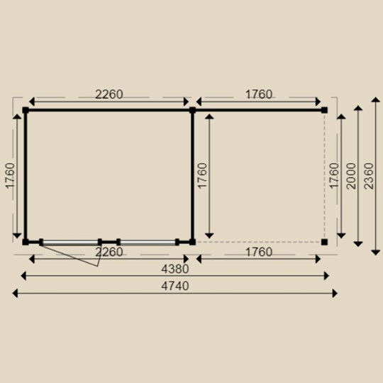 timber garden building for office and covered outdoor place