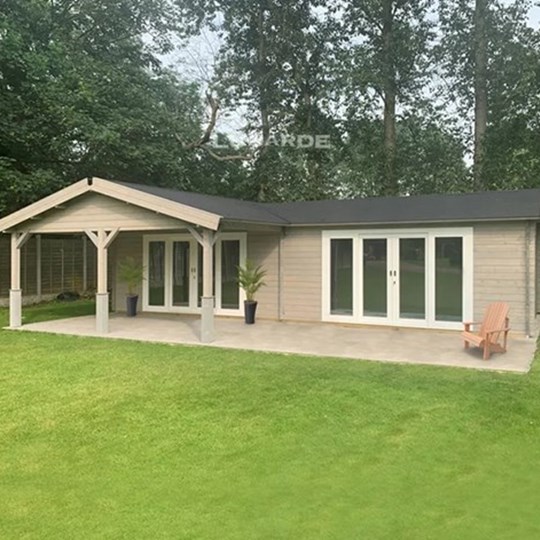 Man Cave wooden summerhouse with veranda seating area